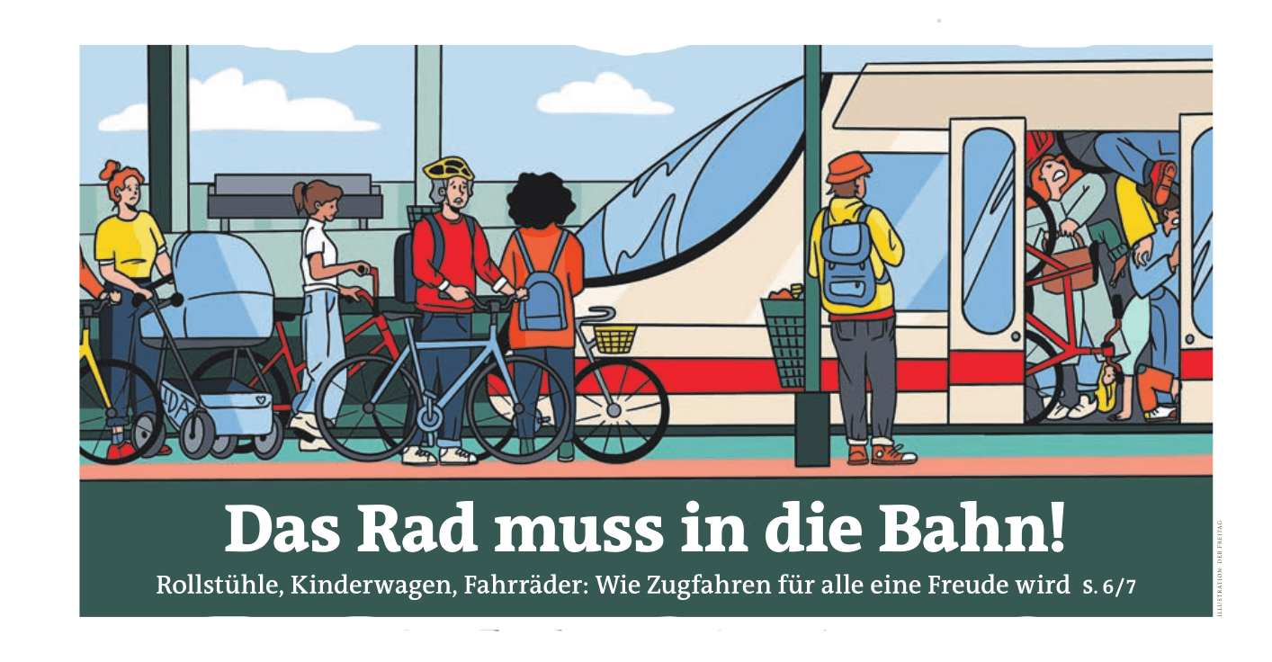 Das Rad muss in die Bahn!